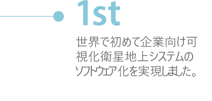 世界で初めて企業向け可視化衛星地上システムのソフトウェア化を実現しました。